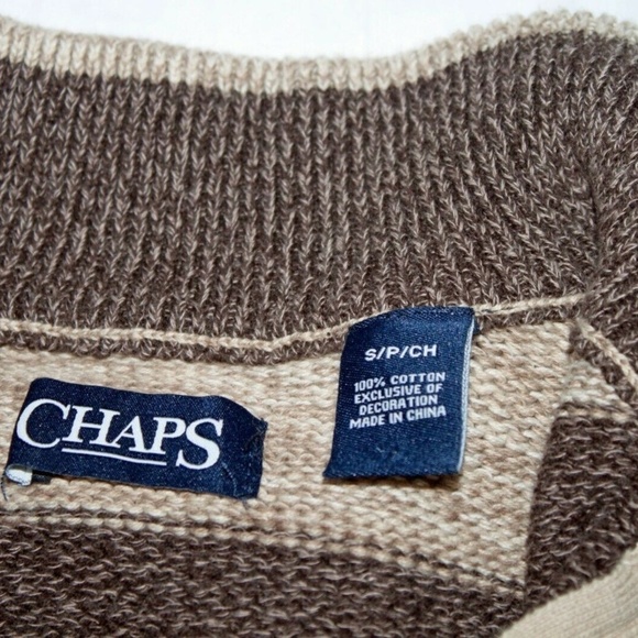 Chaps Mens Long Sleeve 3/4 Zip Pullover Sweater Si - Picture 2 of 8